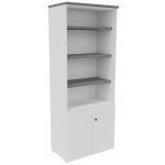 Bibliothque haute nf environnement portes basses h. 203 cm x l. 80 cm blanche - top cdre