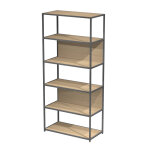 Bibliothque modulable cassandra l. 90 x h. 200 cm - chne et anthracite