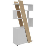 Biblioth�que porte � gauche rh�a l. 90 x p. 40 x h 190 cm - structure ch�ne - porte blanche