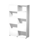 Bibliothque svenja 10 cases avec 5 portes coulissantes - l. 120 x h. 190 cm - blanc