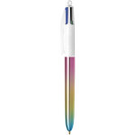 Bic 4 couleurs gradient stylo bille rtractable pointe moyenne 1 mm - corps iris assorti