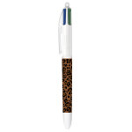 Bic 4 couleurs l�opard stylo bille r�tractable - clip pour poche - pointe moyenne 1mm