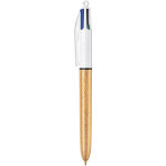 Bic 4 couleurs party stylo bille rtractable pointe moyenne 1 mm - corps dor givr
