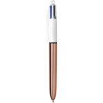 Bic 4 couleurs party stylo bille rétractable pointe moyenne 1 mm - corps or rose Bic 4 couleurs party stylo bille rétractable pointe moyenne 1 mm - corps or rose