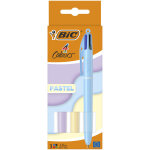 Bic 4 couleurs stylo bille rtractable pointe moyenne 1 mm - corps couleurs assorties pastel - lot de ...