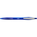 Bic atlantis soft stylo bille rtractable avec grip - pointe moyenne 1mm - bleu