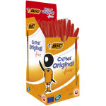 Bic cristal original stylo bille  capuchon - pointe fine 0, 8 mm - rouge