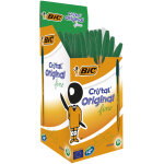 Bic cristal original stylo bille  capuchon - pointe fine 0, 8 mm - vert