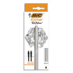 Bic cristal re'new stylo - bille pointe moyenne corps argenté + cartouches d'encre rechargeables noir ... Bic cristal re'new stylo - bille pointe moyenne corps argenté + cartouches d'encre rechargeables noir ...