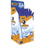 Bic cristal soft stylo bille  capuchon - pointe moyenne 1, 2 mm - bleu