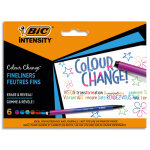Bic etui de 6 feutres d'criture pointe fine. change de couleurs (gomme & rble). couleurs assorties ...