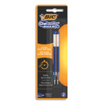 Bic gel - ocity quick dry recharges stylo gel pointe moyenne (0, 7 mm) - bleu, blister de 2