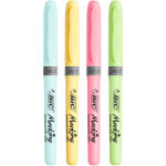 Bic highlighter grip surligneur pointe biseaut�e - �tui carton de 12 couleurs pastel assorties