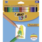 Bic kids tropicolors crayons de couleur - couleurs assorties, fabriqués sans bois - etui de 24 Bic kids tropicolors crayons de couleur - couleurs assorties, fabriqués sans bois - etui de 24