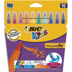 Bic kids visaquarelle feutres de coloriage avec pointe pinceau - couleurs assorties, etui carton de 10 ...