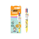 Bic mini stylo 4 couleurs vibbies licorne fizzu - pointe moyenne 1 mm - corps jaune