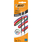 Bic recharges noires pour stylo - bille 4 couleurs smooth - pointe moyenne 1 mm - encre ultra douce - ...