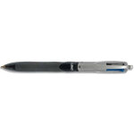 Bic stylo bille 4 couleurs rétractables avec grip fashion gris. pointe moyenne 1mm. encre classique Bic stylo bille 4 couleurs rétractables avec grip fashion gris. pointe moyenne 1mm. encre classique