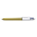 Bic stylo bille 4 couleurs rétractables shine. pointe moyenne (1, 0 mm) - corps métallisé or rose Bic stylo bille 4 couleurs rétractables shine. pointe moyenne (1, 0 mm) - corps métallisé or rose