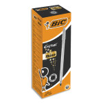 Bic stylo bille cristal original shine. corps argent. pointe moyenne 1mm. encre noire