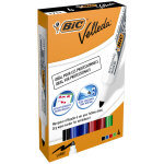 Bic velleda 1711 feutres pour tableau blanc effaables  sec  pointe conique large - marqueurs couleurs ...