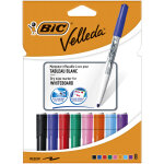 Bic velleda 1741 feutres pour tableau blanc effaables  sec, pointe conique moyenne - marqueurs couleurs ...