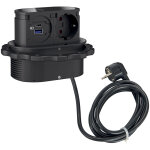 Bloc prise secteur et usb et chargeur  induction minimax pour les bureaux rha - noir