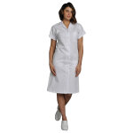 Blouse hospitalière blanche femme, manches courtes, en polycoton, taille 36 / 38 Blouse hospitalière blanche femme, manches courtes, en polycoton, taille 36 / 38