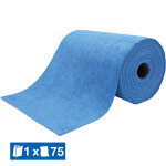 Bobine d'essuyage bleue 75 microfibres