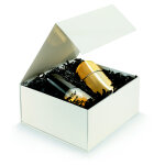 Bo�te cadeau carton fermeture aimant�e l. 22, 5 x l. 22, 5 x h. 10, 5 cm - ivoire brillant - lot de 10 ...