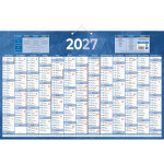 Bouchut calendrier mural annuel (13 mois / face) - bleu - 43 x 65 cm - 2026
