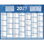 Bouchut calendrier mural annuel (7 mois / face) - bleu - 21 x 26, 5 cm - 2027