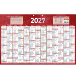 Bouchut calendrier mural annuel (recto 13 mois) - rouge - 43 x 65 cm - 2027
