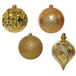 Boules de no�l en plastique � 15 cm - or - lot de 6
