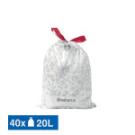 Brabantia sacs poubelle déchets courants brabantia poignées coulissantes blancs 20 l, lot de 40 Brabantia sacs poubelle déchets courants brabantia poignées coulissantes blancs 20 l, lot de 40