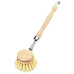 Brosse � vaisselle, en bois naturel, rond