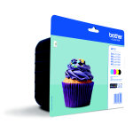Brother lc123 cartouche d'encre originale - pack de 4 (noir, cyan, magenta, jaune)