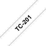 Brother ruban tc - 201 pour tiqueteuse - 12 mm x 7, 7 m - noir sur blanc