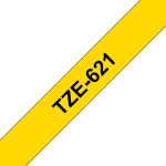 Brother ruban tze - 621 pour �tiqueteuse - 9 mm x 8 m - noir sur jaune