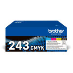 Brother tn243 toner original - pack de 4 (noir, cyan, magenta, jaune)