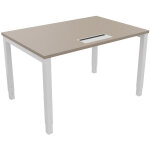 Bureau ajustable en hauteur burocolor avec trappe d'accès - l. 120 x p. 80 cm - plateau argile - pieds ... Bureau ajustable en hauteur burocolor avec trappe d'accès - l. 120 x p. 80 cm - plateau argile - pieds ...