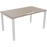 Bureau ajustable en hauteur burocolor avec trappe d'accès - l. 140 x p. 80 cm - plateau argile - pieds ... Bureau ajustable en hauteur burocolor avec trappe d'accès - l. 140 x p. 80 cm - plateau argile - pieds ...