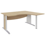 Bureau d'angle compact retour à droite axiome - l. 160 x p. 120 cm - plateau chêne - pieds l blanc Bureau d'angle compact retour à droite axiome - l. 160 x p. 120 cm - plateau chêne - pieds l blanc