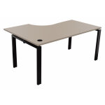 Bureau d'angle compact retour à droite e - link - l. 160 x p. 110 cm - plateau argile - pieds noir Bureau d'angle compact retour à droite e - link - l. 160 x p. 110 cm - plateau argile - pieds noir