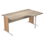Bureau d'angle compact retour à droite pronto bois - l. 160 x p. 100 cm - plateau chêne canadien - pieds ... Bureau d'angle compact retour à droite pronto bois - l. 160 x p. 100 cm - plateau chêne canadien - pieds ...