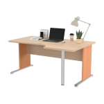 Bureau d'angle compact retour  droite pronto bois - l. 160 x p. 100 cm - plateau chne - pieds l htre ...