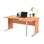 Bureau d'angle compact retour  droite pronto bois - l. 160 x p. 100 cm - plateau htre - pieds l htre ...