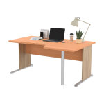 Bureau d'angle compact retour à droite pronto bois - l. 160 x p. 100 cm - plateau hêtre - pieds l chêne ... Bureau d'angle compact retour à droite pronto bois - l. 160 x p. 100 cm - plateau hêtre - pieds l chêne ...