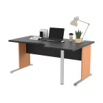 Bureau d'angle compact retour à droite pronto bois - l. 160 x p. 100 cm - plateau noir - pieds l hêtre ... Bureau d'angle compact retour à droite pronto bois - l. 160 x p. 100 cm - plateau noir - pieds l hêtre ...