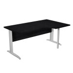Bureau d'angle compact retour � droite pronto m�tal - l. 160 x p. 100 cm - plateau noir - pieds l chrome ...